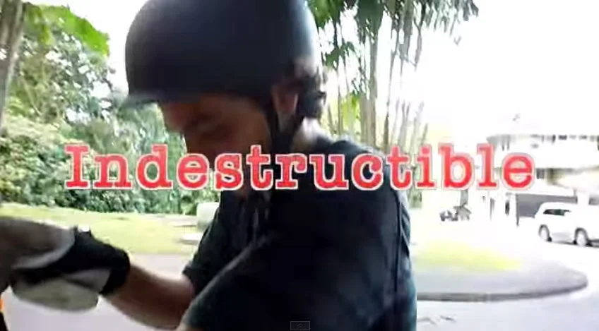 Longboard crash with Helmet